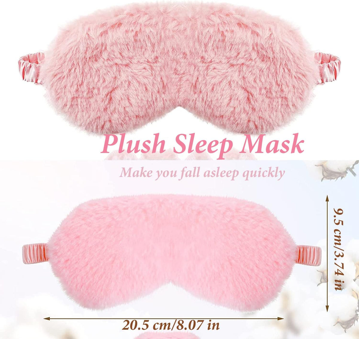 1 Pack Plush Sleep Eye Mask, Soft and Comfortable, Breathable Light Blocking Sleep Protector, Suitable for Adults, Children, Birthday Party Gifts (Pink)