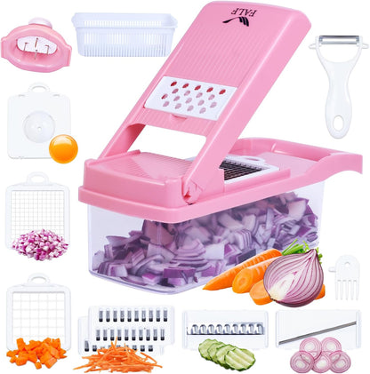 Vegetable Chopper & Food Dicer with Container, Onion, Garlic, Potato Slicer