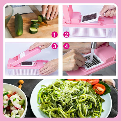 Vegetable Chopper & Food Dicer with Container, Onion, Garlic, Potato Slicer
