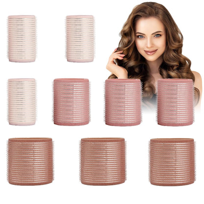 9pcs Ceramic Thermal Hair Rollers,Curlers for Long Medium Short Hair