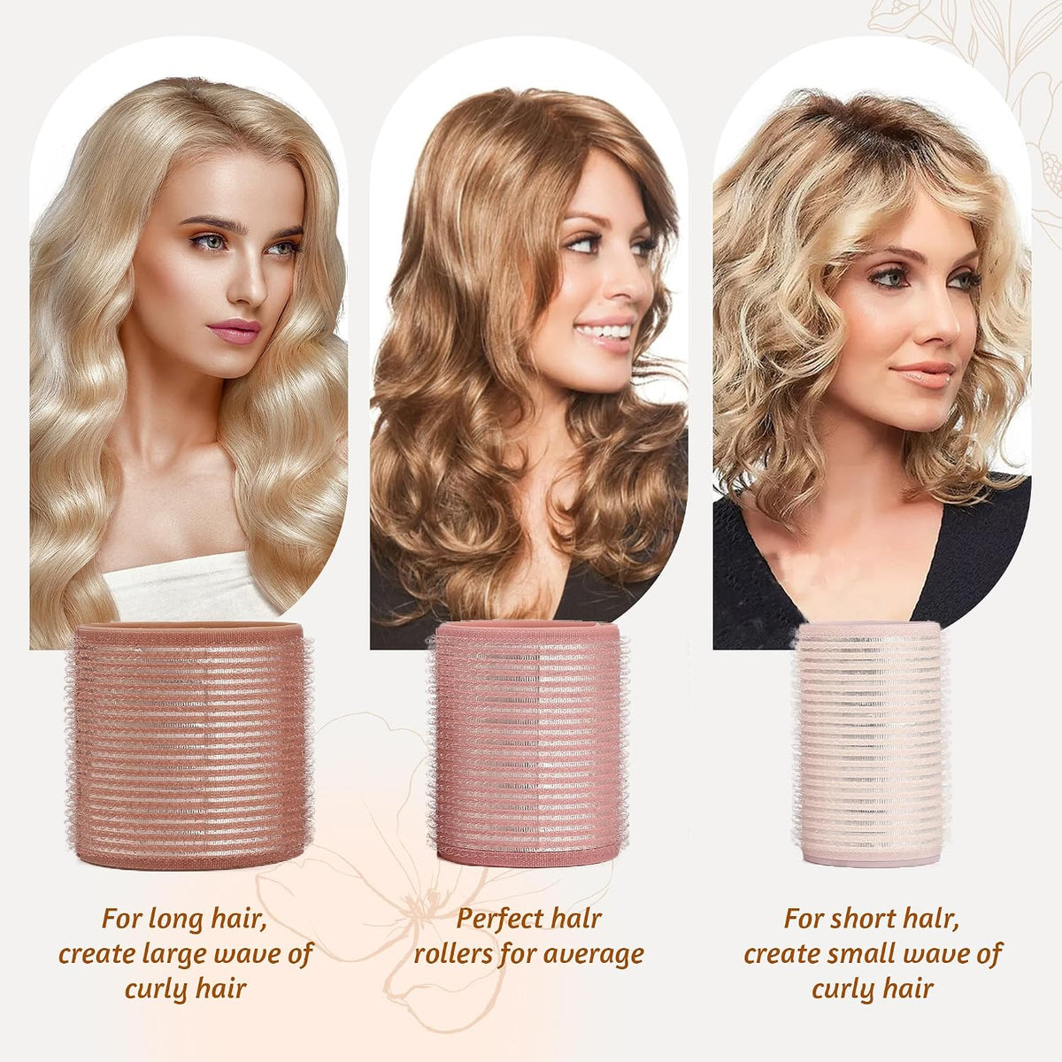 9pcs Ceramic Thermal Hair Rollers,Curlers for Long Medium Short Hair