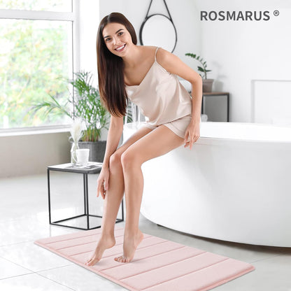 Memory Foam Bath Mat, 20''x32'', Crystal Pink
