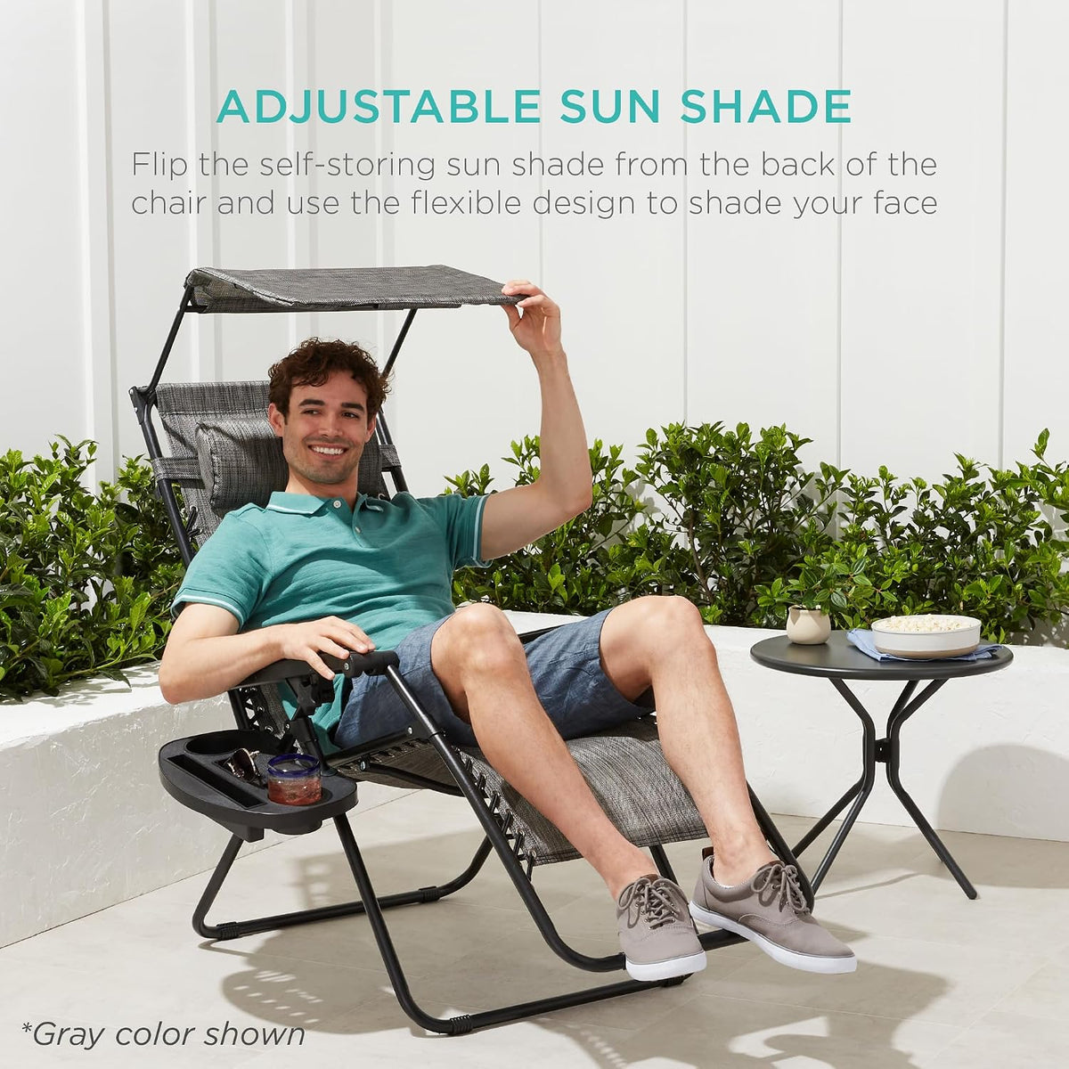 Zero Gravity Chair Recliner w/Canopy Shade