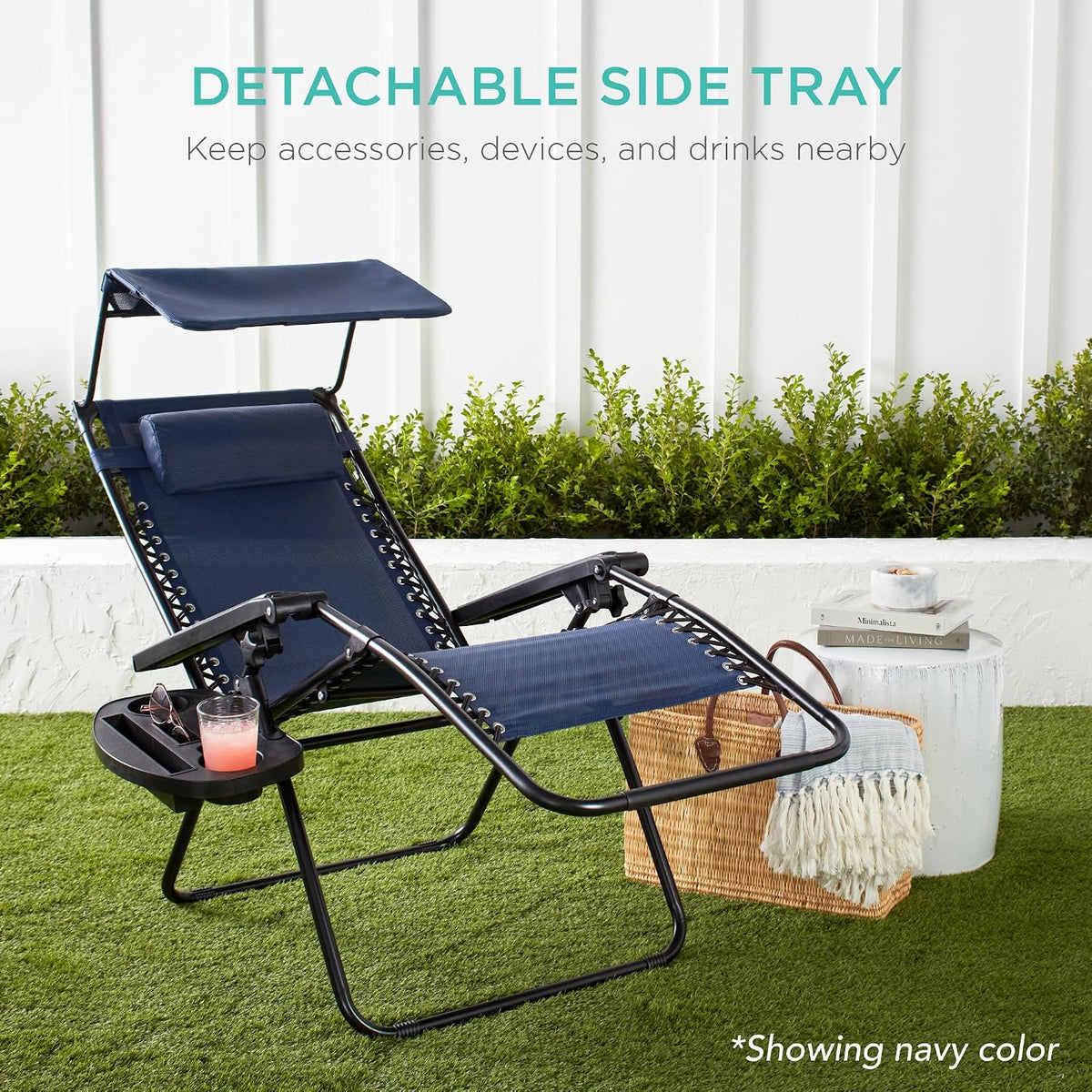 Zero Gravity Chair Recliner w/Canopy Shade