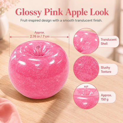 Pink Slushy Apple Squishy, Soft Satisfying Slushy Squishy Stress Ball, Apple Squeeze Toy for Adults, Desk, Home & Travel