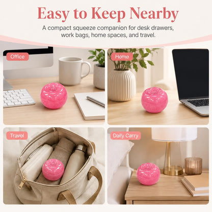 Pink Slushy Apple Squishy, Soft Satisfying Slushy Squishy Stress Ball, Apple Squeeze Toy for Adults, Desk, Home & Travel