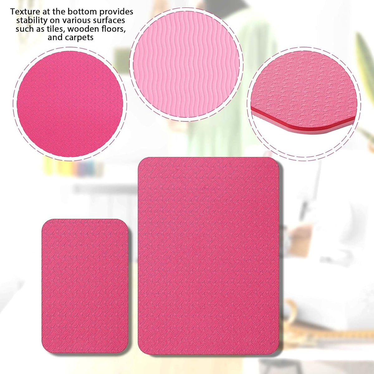 Sewing Machine Mat Pedal, 15" X 20" and 9" X 14", Red Pink