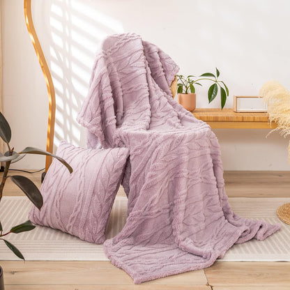 Sherpa Large Throw Blanket Single Layer,Light Weight(1.7lb),320GMS-3D Stylish Design for Gift Home Decor (Rose Pink,50"x65")