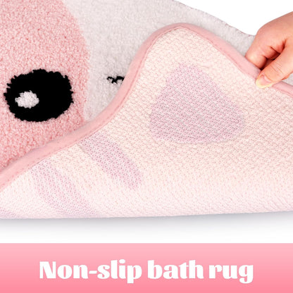 Bathroom Rugs - Cute Pink Cat Bath Mat
