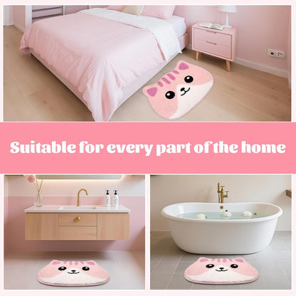 Bathroom Rugs - Cute Pink Cat Bath Mat