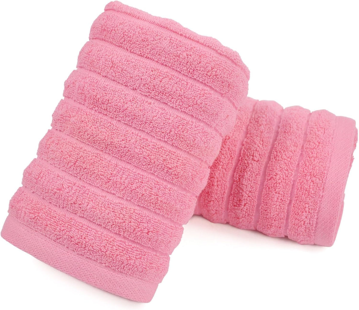 2-Pack Hand Towels for Bathroom (Pink) Ribbed