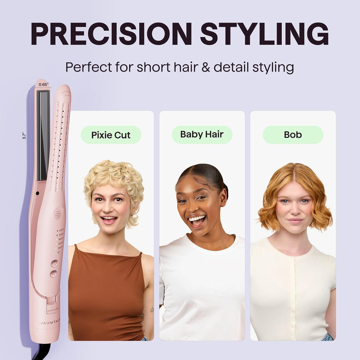 Wavytalk Cool Curl Pencil 0.65" Airflow Curling Iron for Short Hair & Pixie