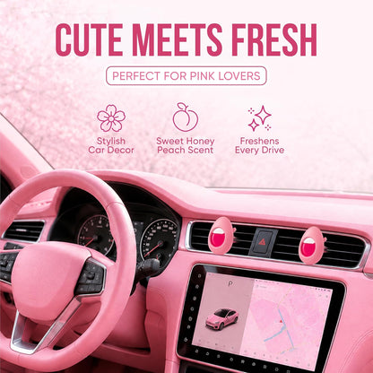 Pink Car Air Freshener Vent Clip 6 Ct, Honey Peach Scent
