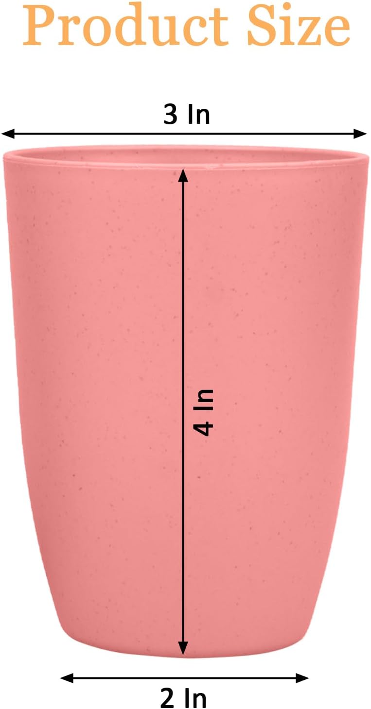 4Pcs Wheat Straw Cups, Unbreakable Drinking Cup, Reusable Cups