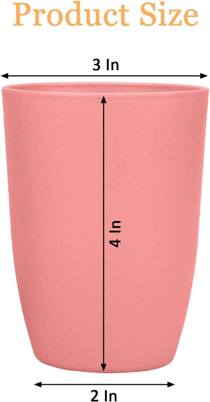 4Pcs Wheat Straw Cups, Unbreakable Drinking Cup, Reusable Cups
