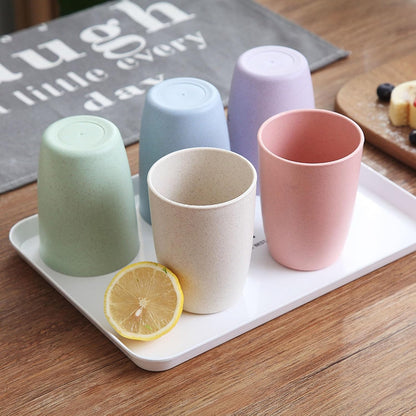 4Pcs Wheat Straw Cups, Unbreakable Drinking Cup, Reusable Cups