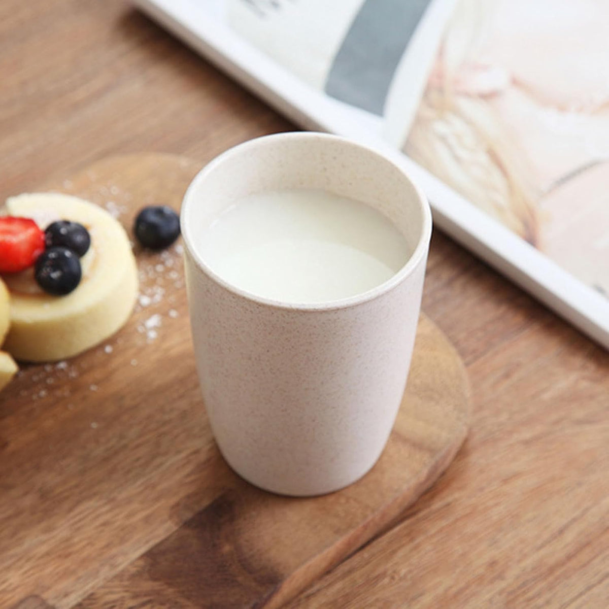 4Pcs Wheat Straw Cups, Unbreakable Drinking Cup, Reusable Cups