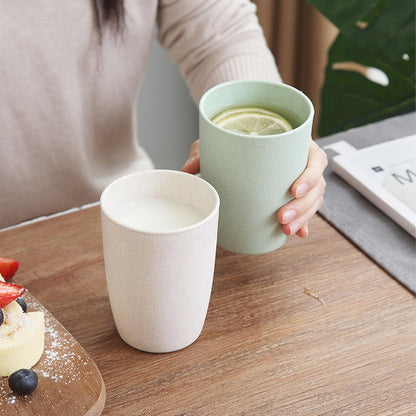 4Pcs Wheat Straw Cups, Unbreakable Drinking Cup, Reusable Cups