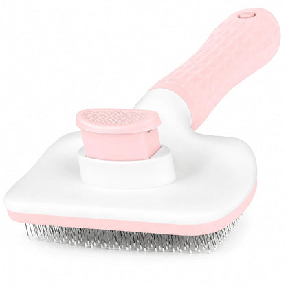 Self-Cleaning Slicker Brush, Dog Cat Bunny Pet Grooming Shedding Brush, Easy to Remove Loose Undercoat, Pet Massaging Tool Suitable for Pets with Long or Short Hair (Baby Pink)