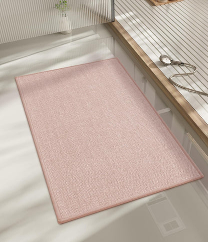 Bathroom Rugs Mat 32x17, Ultra Thin Non Slip Bath Mat Quick Dry Absorbent Bath Mat for Bathroom Floor, (Pink, 32"x17")