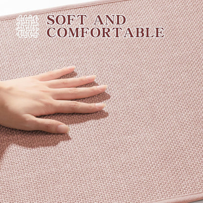 Bathroom Rugs Mat 32x17, Ultra Thin Non Slip Bath Mat Quick Dry Absorbent Bath Mat for Bathroom Floor, (Pink, 32"x17")
