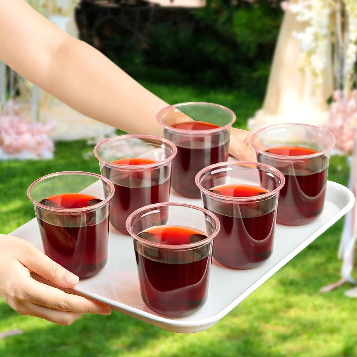 12 oz Pink Plastic Cups for Party, 50 Pack