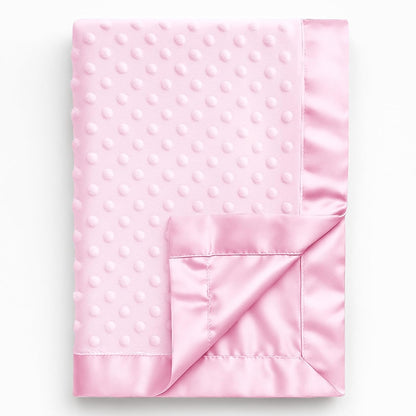 Baby Soft Minky Dot Blanket with Silky Satin Backing Baby Gifts for Girls（Pink, 30’’ x 40’’）