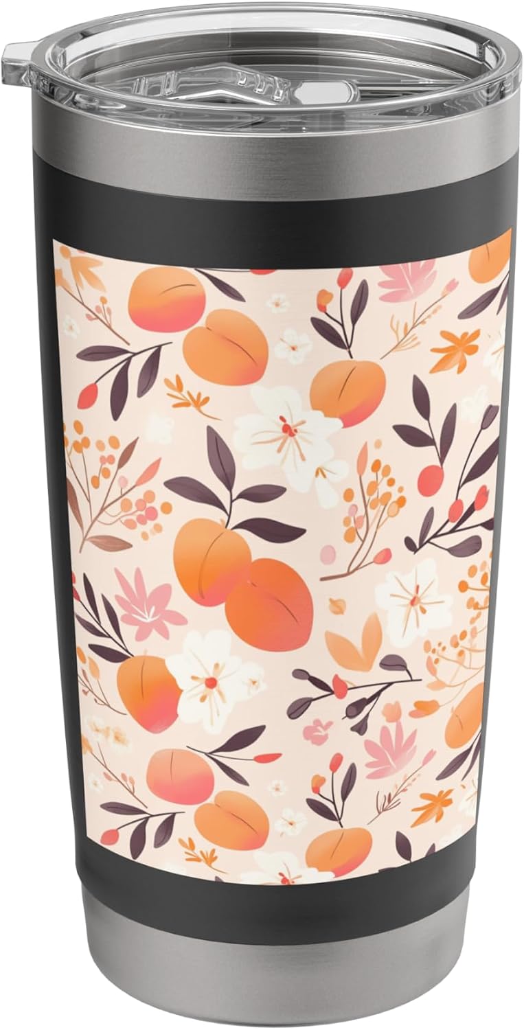 Cute Pattern Art Peach Stainless Steel Insulated Tumbler