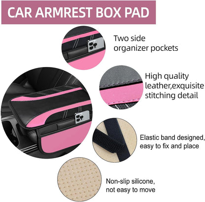 6 Pcs Pink Steering Wheel Cover Set, Sport Microfiber Leather Steering Wheel Cover 14.5-15inch Universal, Car Center Console Cover, Seat Belt Cushion, Cup Coasters, Pink Car Accessories Set