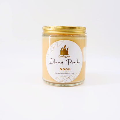 Long-Burning Aromatherapy Candles for Home, Office, Spa - Large Jar Candles - Cute Christmas, Valentine's, Holiday Gift (Island Peach,, 8oz)