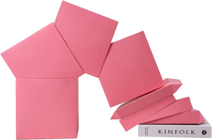 Elephant-package 8.7" Medium Birthday Gift Boxes with Lid and Ribbon, Square Gift Boxes - 4 Pcs (Pink), Bridal Showers, Weddings, Baby Showers, Party Favor Boxes