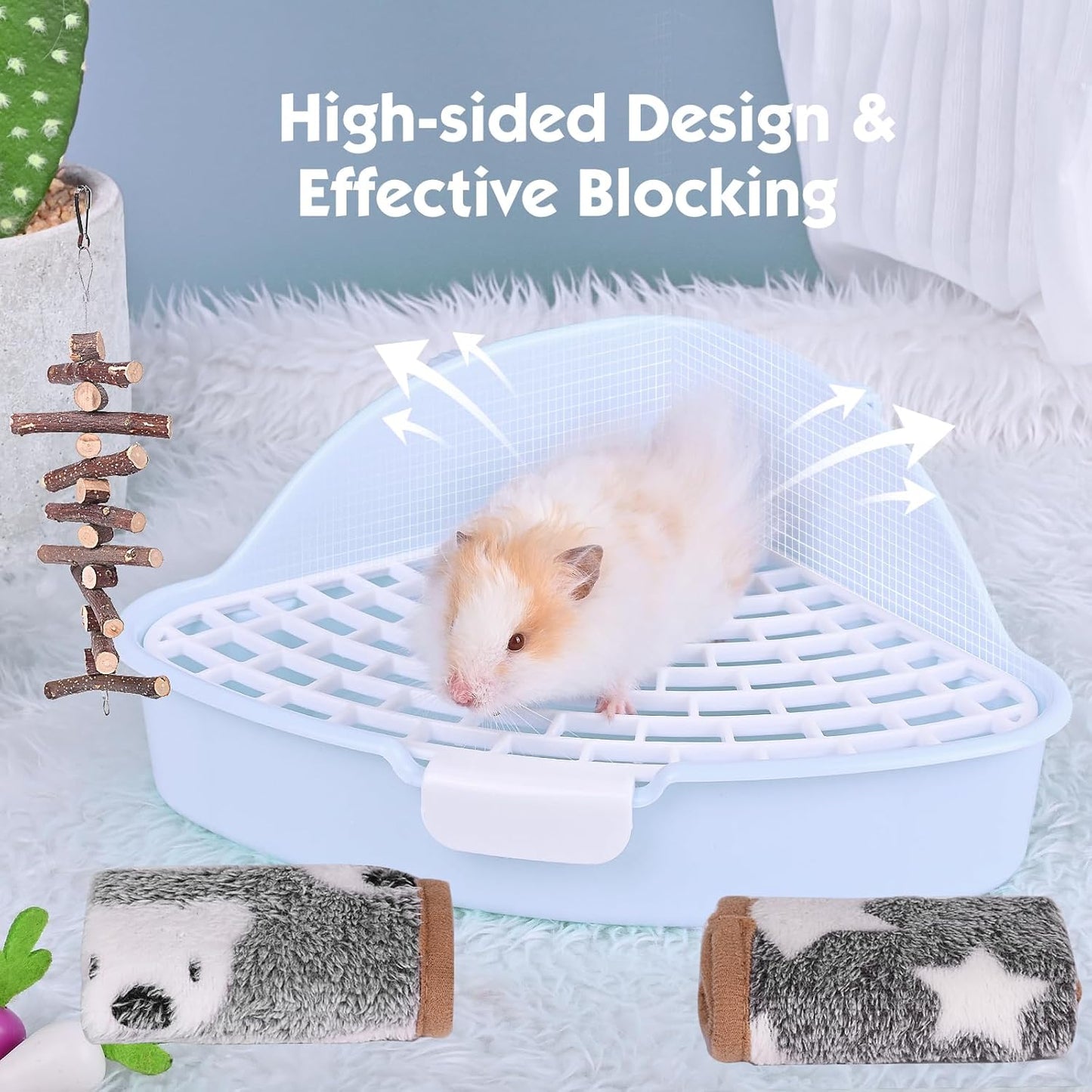 RUBYHOME Triangle Potty Trainer Corner Litter Bedding Box Pet Pan for Baby Rabbit, Chinchillas, Small Guinea Pigs, Ferret, Galesaur
