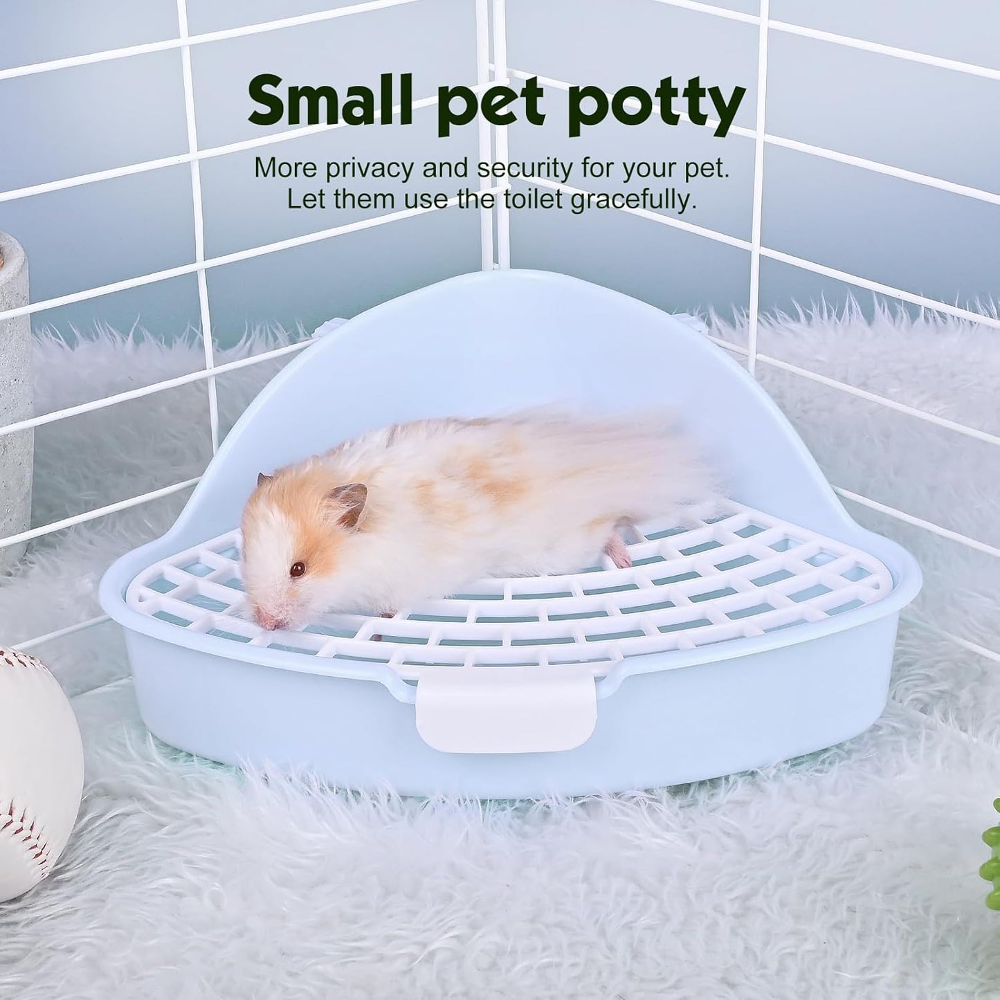 RUBYHOME Triangle Potty Trainer Corner Litter Bedding Box Pet Pan for Baby Rabbit, Chinchillas, Small Guinea Pigs, Ferret, Galesaur