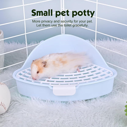 RUBYHOME Triangle Potty Trainer Corner Litter Bedding Box Pet Pan for Baby Rabbit, Chinchillas, Small Guinea Pigs, Ferret, Galesaur