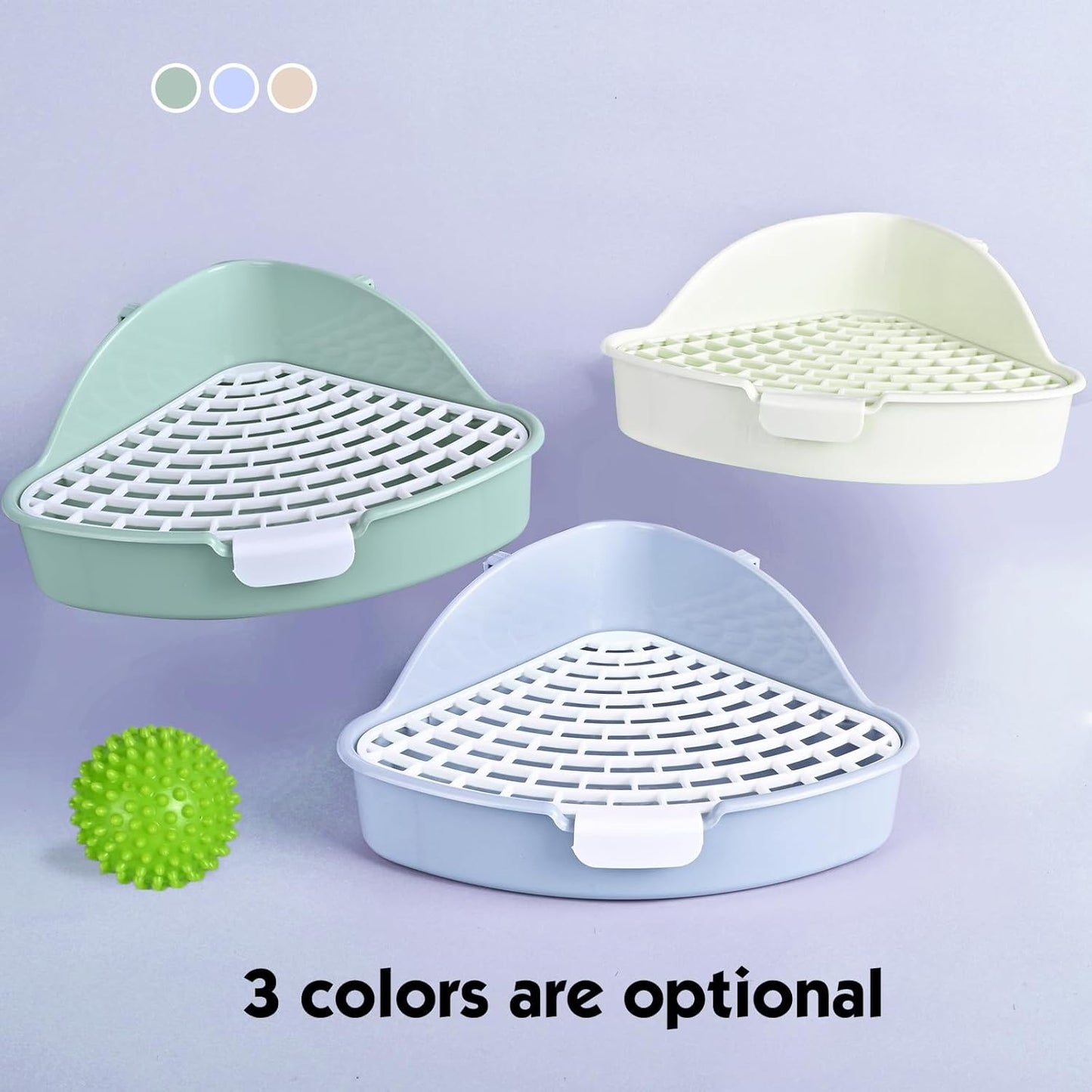 RUBYHOME Triangle Potty Trainer Corner Litter Bedding Box Pet Pan for Baby Rabbit, Chinchillas, Small Guinea Pigs, Ferret, Galesaur