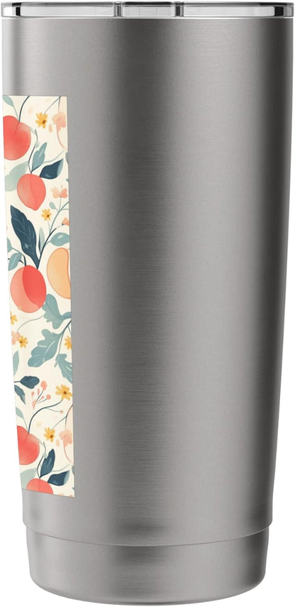 Pattern Art Peach Fruit Vintage Stainless Steel Insulated Tumbler