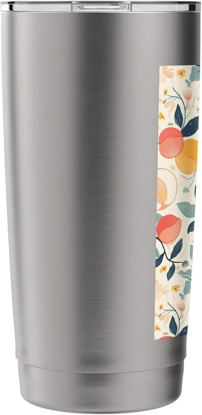 Pattern Art Peach Fruit Vintage Stainless Steel Insulated Tumbler