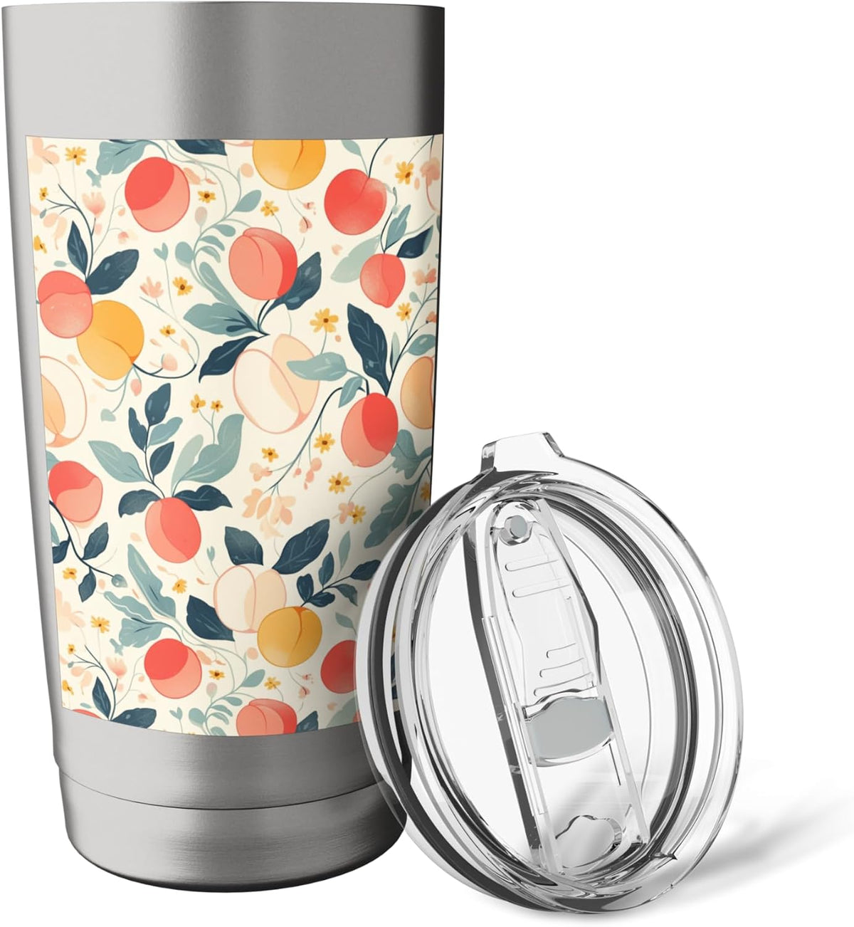 Pattern Art Peach Fruit Vintage Stainless Steel Insulated Tumbler