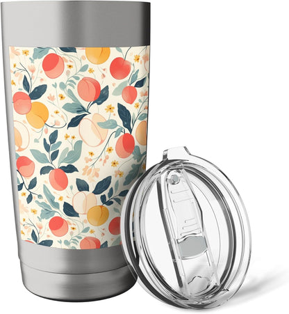 Pattern Art Peach Fruit Vintage Stainless Steel Insulated Tumbler
