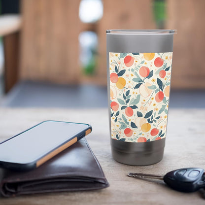 Pattern Art Peach Fruit Vintage Stainless Steel Insulated Tumbler