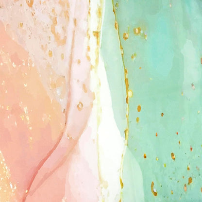 Pink Marble Shower Curtain for Bathroom,Turquoise Marble Luxury Shower Curtain with Hooks,Modern White and Gold Abstract Bathroom Shower Curtain Set Bathroom Decor,72L X 60W inches