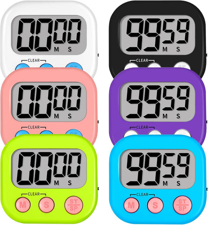 Digital Kitchen Timers, Classroom Timers for Kids Teachers, 6 Color