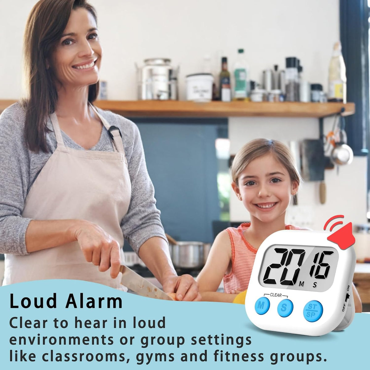 Digital Kitchen Timers, Classroom Timers for Kids Teachers, 6 Color