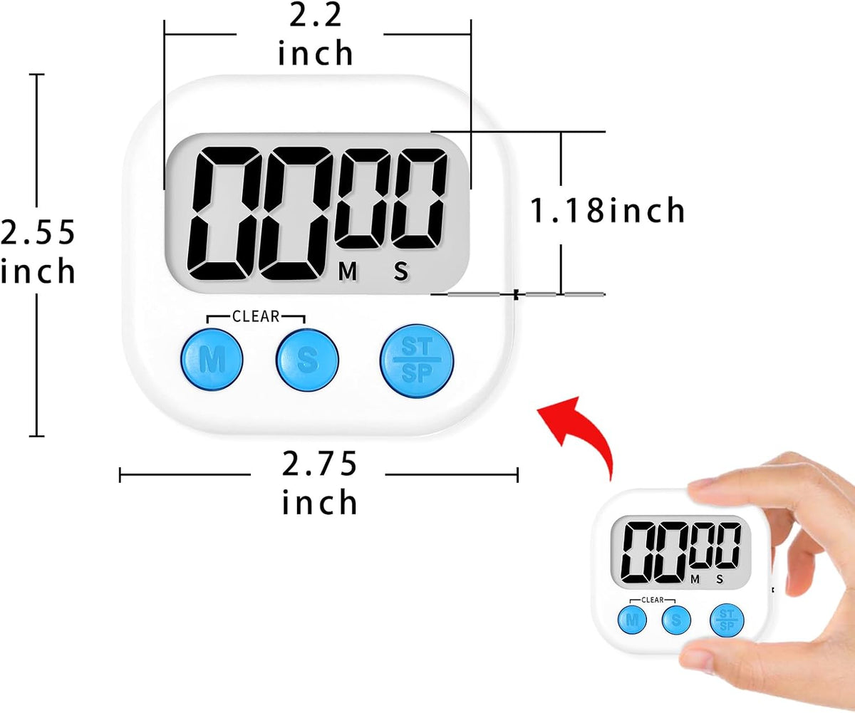 Digital Kitchen Timers, Classroom Timers for Kids Teachers, 6 Color
