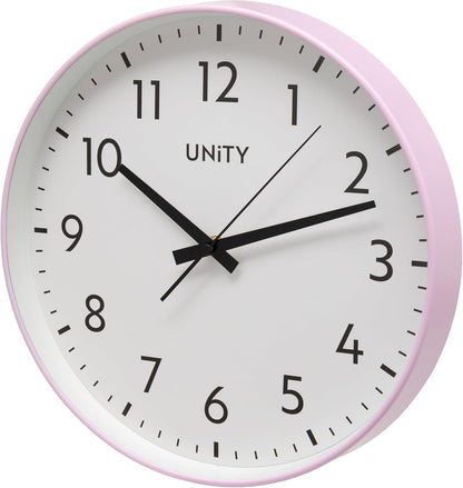 Wall Clock, Fradley, Silent Sweep, Modern, Pink, 30cm / 12-inch