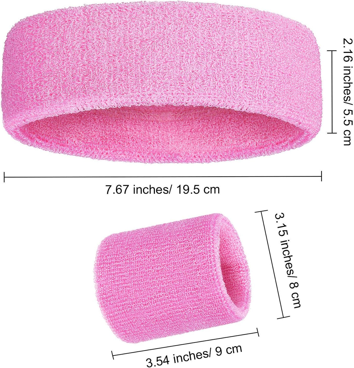 6 Pcs Sport Sweatband Set 2 Headband 4 Wristband