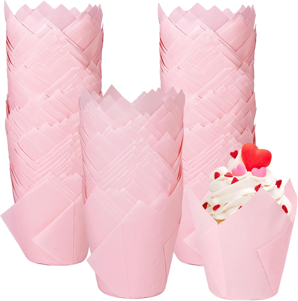 250Pcs Tulip Cupcake Liners,Parchment Paper Cupcake Liner in Standard Size