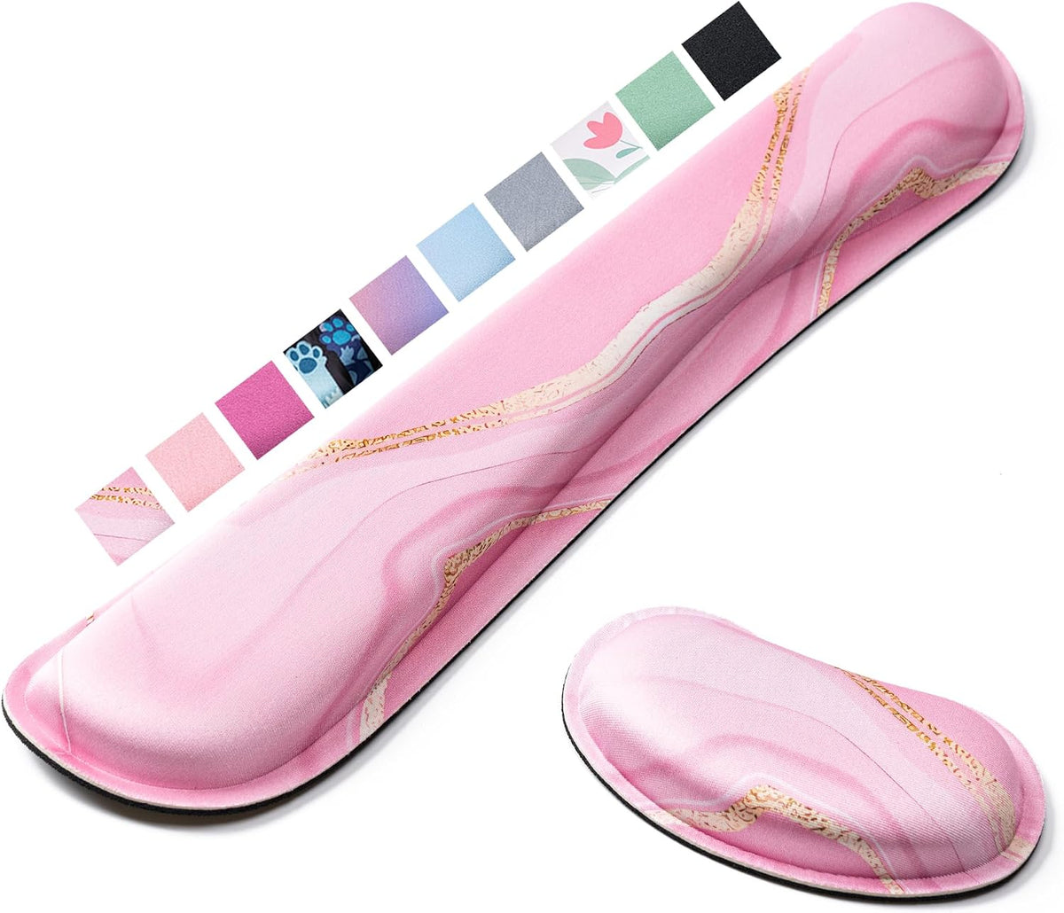 Keyboard Wrist Rest,Ergonomic Wrist Support for Keyboard,Pink Marble