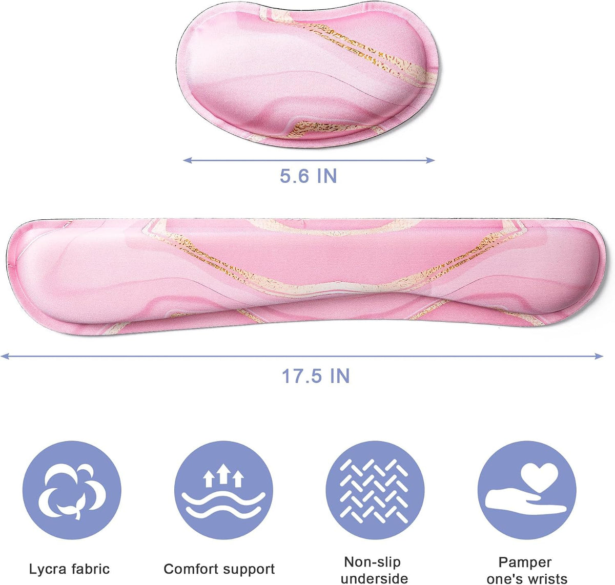Keyboard Wrist Rest,Ergonomic Wrist Support for Keyboard,Pink Marble