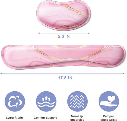 Keyboard Wrist Rest,Ergonomic Wrist Support for Keyboard,Pink Marble